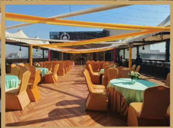 Nakshatra Hotel Rooftop Lounge Seating and Sun Shade Canopies